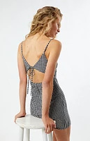 LA Hearts Gingham Tie Back Mini Dress