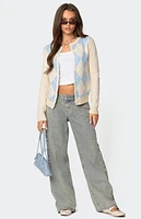 Edikted Maybelle Argyle Cardigan