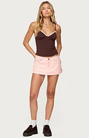Edikted Ruelle Contrast Frill Tank Top