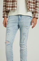 PacSun Stacked Skinny Light Indigo Destroyed Jeans