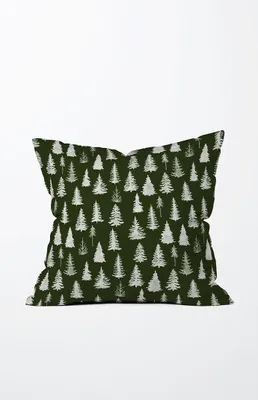 Green Trees Outdoor Throw Pillow