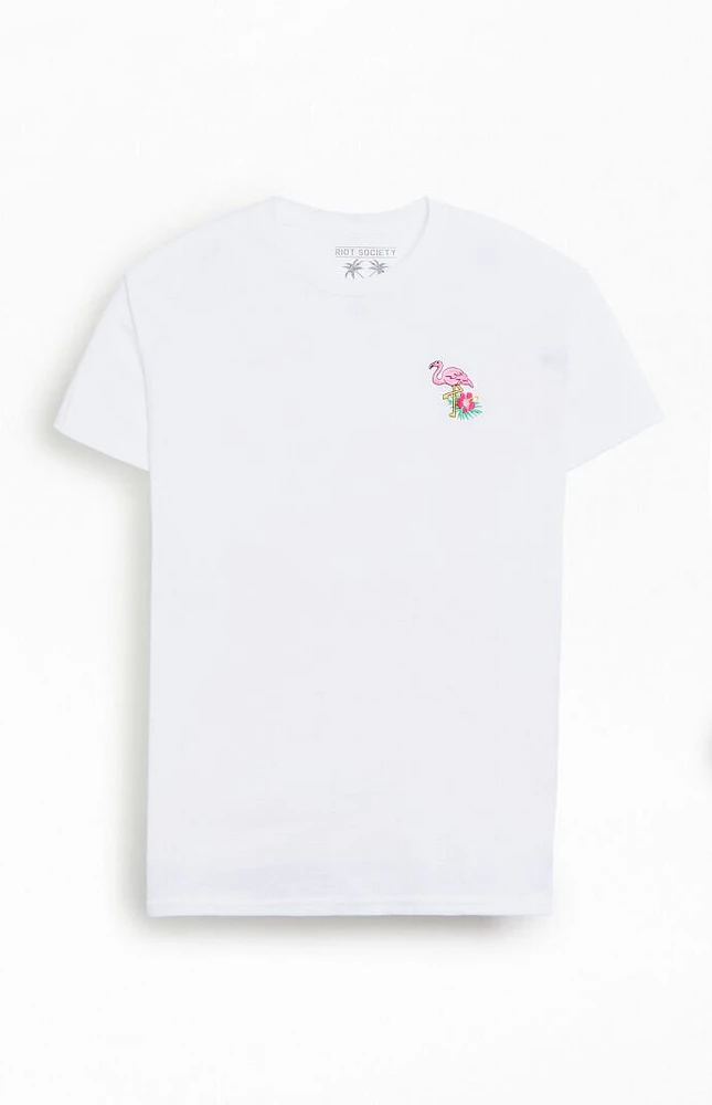 Riot Society Floral Flamingo Embroidered T-Shirt