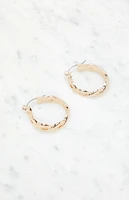 LA Hearts Braided Medium Hoop Earrings