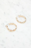 LA Hearts Braided Medium Hoop Earrings