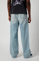 Pacsun Light Indigo Ripped Extreme Baggy Jeans