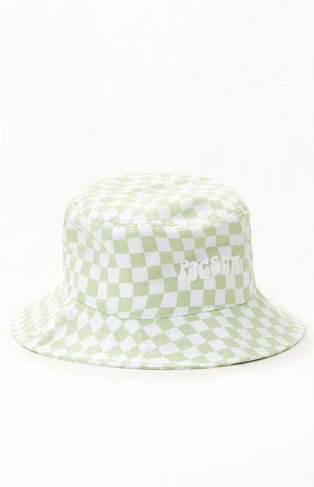 Green Checker Bucket Hat