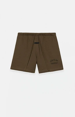 Fear of God Essentials Kids Olive Fleece Soccer Sweat Shorts