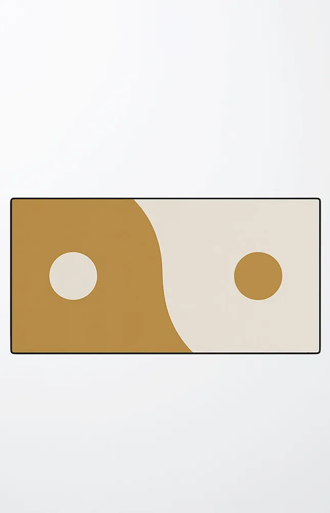 Deny Designs Beige Yin & Yang Desk Mat