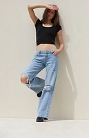 Pacsun Medium Indigo Low Rise Girlfriend Jeans