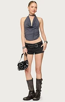 Edikted Two Piece Cowl Neck Scarf Halter Top