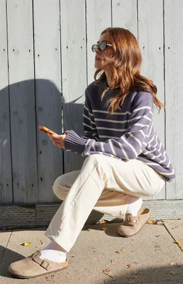 John Galt White Corduroy Straight Leg Jeans