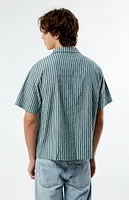 PacSun Embroidered Stripe Camp Shirt