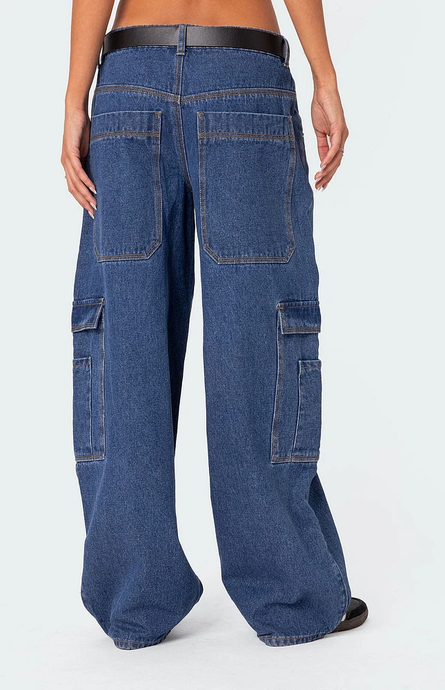 Super Oversized Belted Boyfriend Jeans