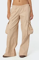 Edikted Bow Trim Cargo Parachute Pants