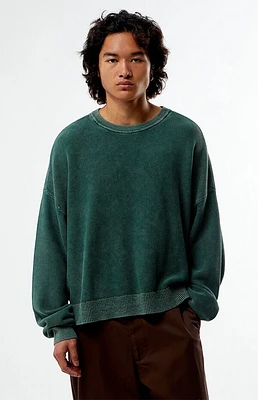Pacsun Green Textured Crew Neck Sweater
