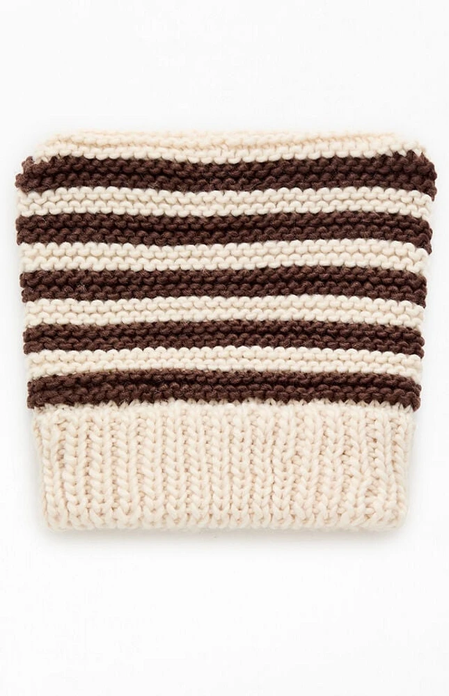 Pacsun Striped Square Knit Beanie