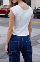 John Galt White Button Up Top