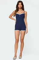 Edikted Juni Henley Ribbed Romper