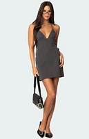 Edikted Tie Back Halter Mini Dress