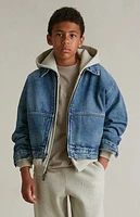 Fear of God Essentials Kids Classic Blue Denim Trucker Jacket