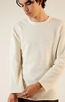 PacSun Solid Raw Hem Waffle Knit Long Sleeve T-Shirt