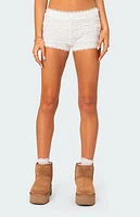 Edikted Lucy Ruffled Lace Shorts