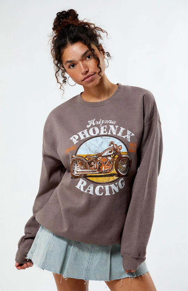 Golden Hour Phoenix Arizona Motorcycle Racing Crew Neck Sweatshirt