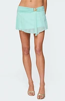 Edikted Sea Star Asymmetric Chiffon Mini Skirt