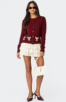 Edikted Rona Bow Knit Cardigan