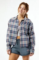 Outer Banks Treasure Distressed Cropped Flannel Shirt