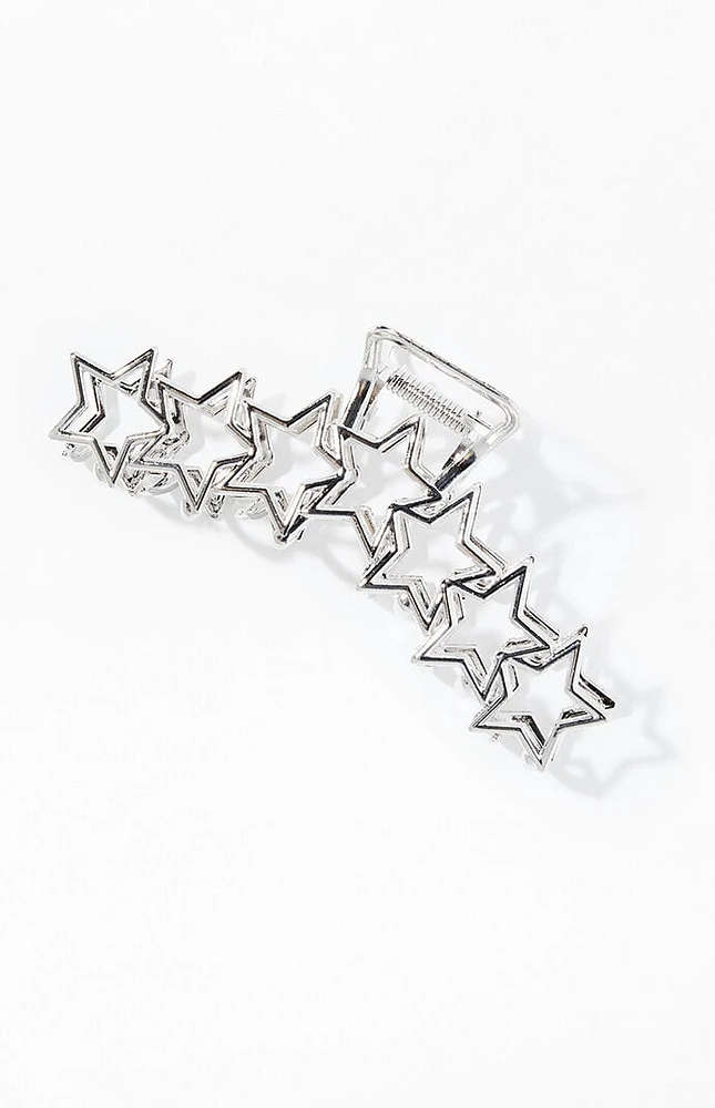 LA Hearts Silver Metal Star Hair Claw Clip