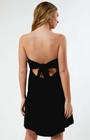 LA Hearts Tie Back Strapless Mini Dress