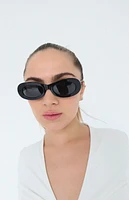 INDY Sunglasses SoHo Black Oval Sunglasses