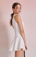 Beverly and Beck Eleanor Eyelet Tie Front Mini Dress