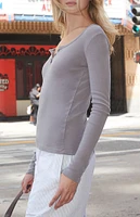 John Galt Gray Zelly Long Sleeve Top