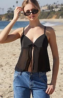 John Galt Black Tie Front Top