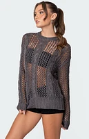 Edikted Cable Open Knit Sweater