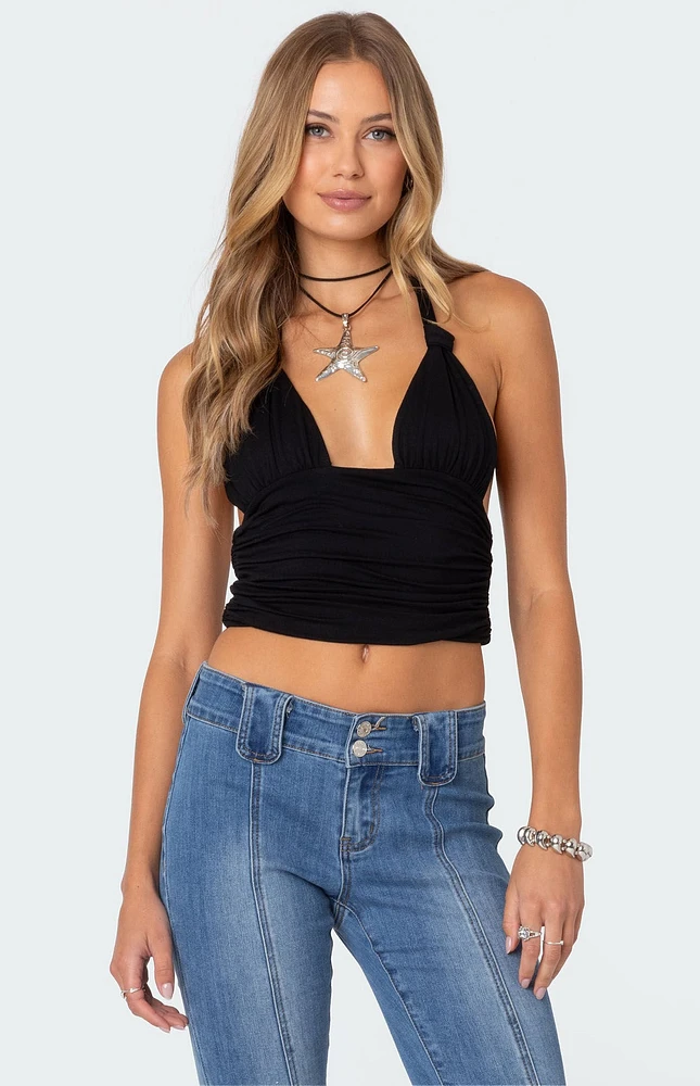 Edikted Lillie Knotted Halter Top