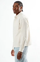 Pacsun Tan Drew Striped Long Sleeve Button Down Shirt