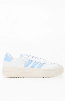adidas Women's White & Blue VL Court Bold Sneakers