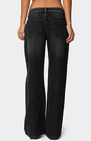 Edikted Quincy Studded Low Rise Jeans