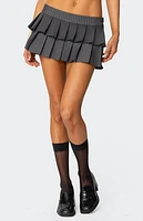 Edikted Double Pleated Pinstripe Mini Skort