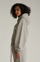 Fear of God Essentials Women's Heather Grey Cropped Hoodie