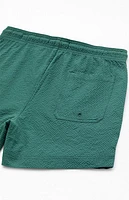 Pacsun Green Seersucker 4.5" Swim Trunks