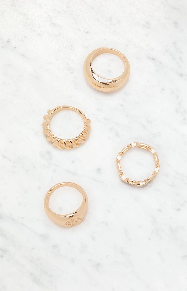 LA Hearts 4 Pack Statement Rings