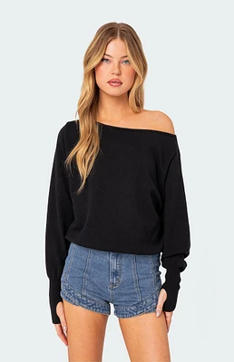 Edikted Off Shoulder Oversized Sweater