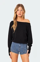 Edikted Off Shoulder Oversized Sweater