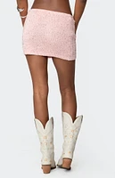 Edikted Shaylee Sequin Knit Mini Skirt