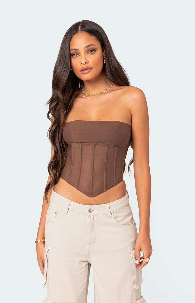 Evangeline Sheer Mesh Corset