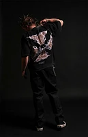 No Tomorrow x Civil Active Leopard Iron Skull Ripped Oversized T-Shirt